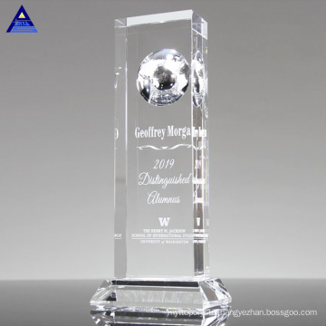 Crystal Trophy Golden Metal with Technology Globes Awards